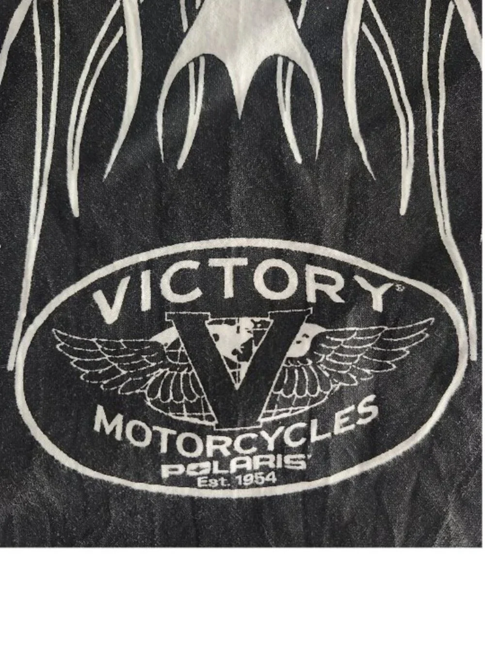 Victory Motorcycles Polaris Bandana Black 21 x 20 White Logo